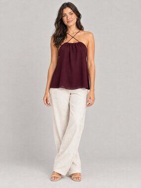 Banana Republic Burgundy Halter Top M NWT